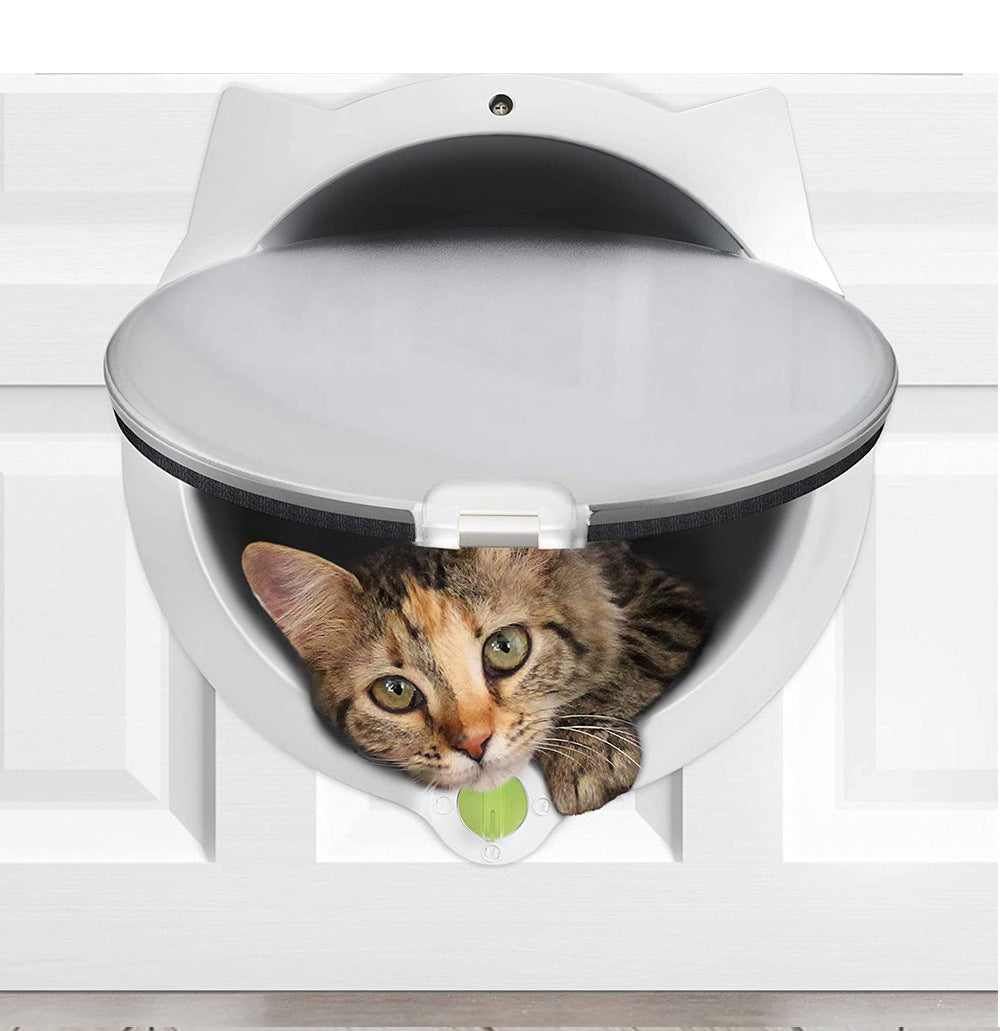 Black 4-Way Locking Cat Flap Door - Pet Entry Portal for Interior Doors, Walls & Cabinets - Image 3