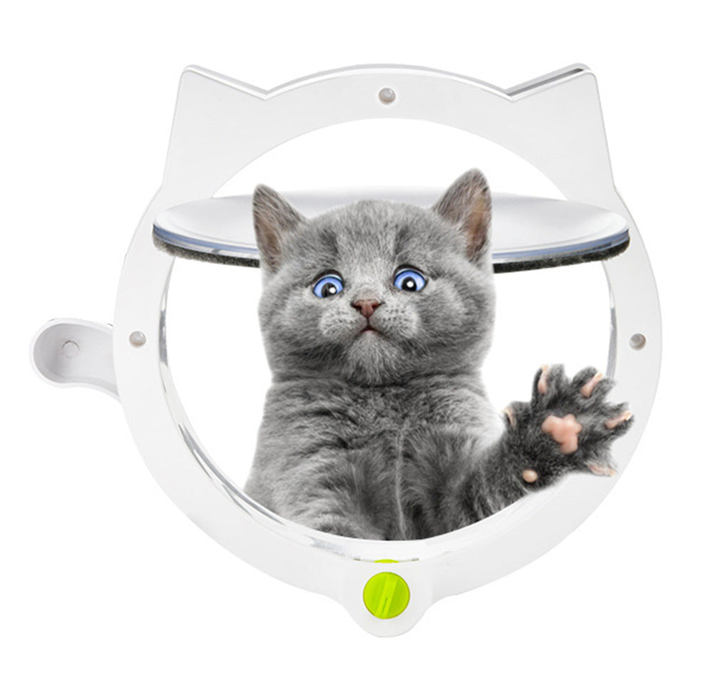 Black 4-Way Locking Cat Flap Door - Pet Entry Portal for Interior Doors, Walls & Cabinets - Image 6