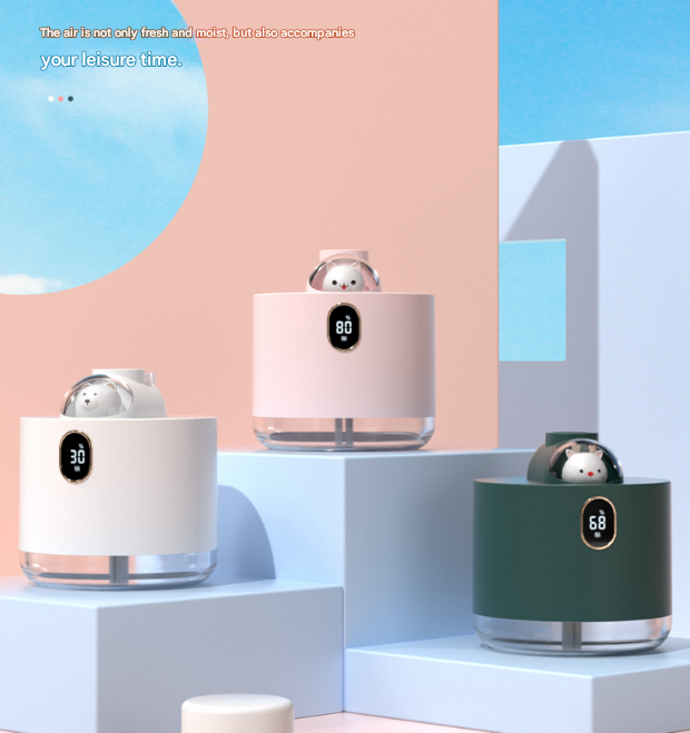 Green Adorable Space Capsule Humidifier - Portable USB Cool Mist Maker with LED Display & Ambient Night Light - Image 2