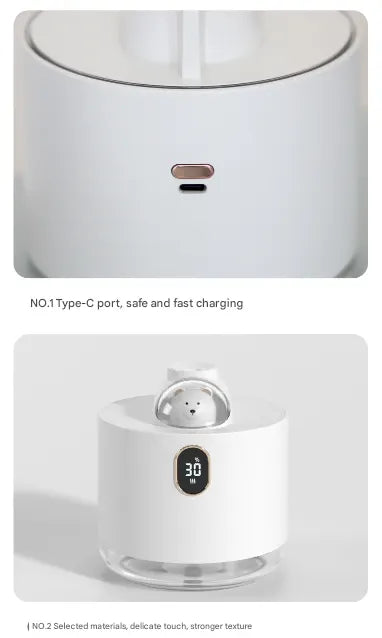 Green Adorable Space Capsule Humidifier - Portable USB Cool Mist Maker with LED Display & Ambient Night Light - Image 6