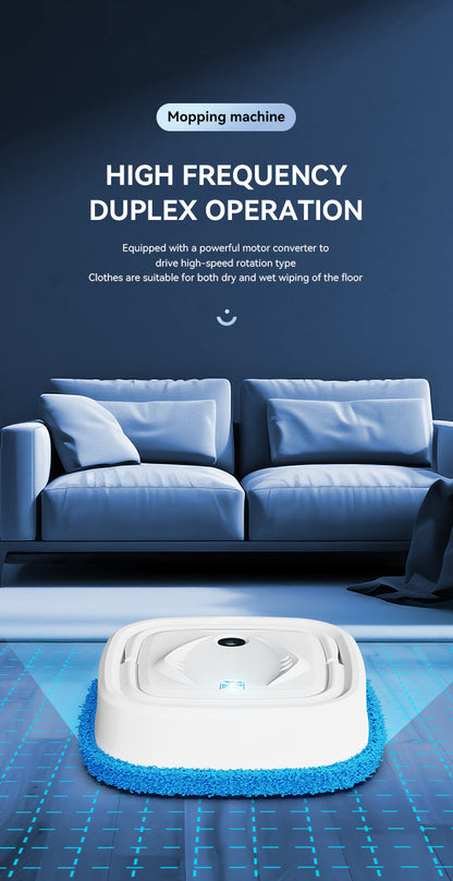 White Smart Robotic Floor Mop with Humidifier Spray - Ultra-Slim Automatic Wet & Dry Floor Cleaner - Image 3