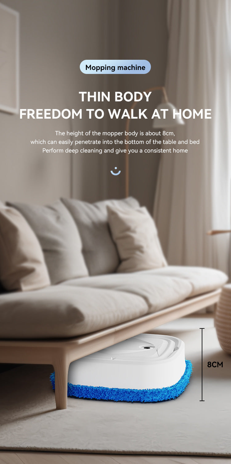 White Smart Robotic Floor Mop with Humidifier Spray - Ultra-Slim Automatic Wet & Dry Floor Cleaner - Image 5