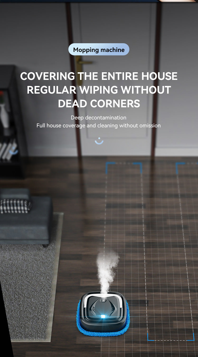 White Smart Robotic Floor Mop with Humidifier Spray - Ultra-Slim Automatic Wet & Dry Floor Cleaner - Image 7