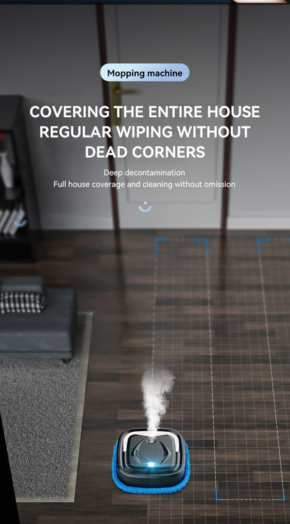 White Smart Robotic Floor Mop with Humidifier Spray - Ultra-Slim Automatic Wet & Dry Floor Cleaner - Image 7