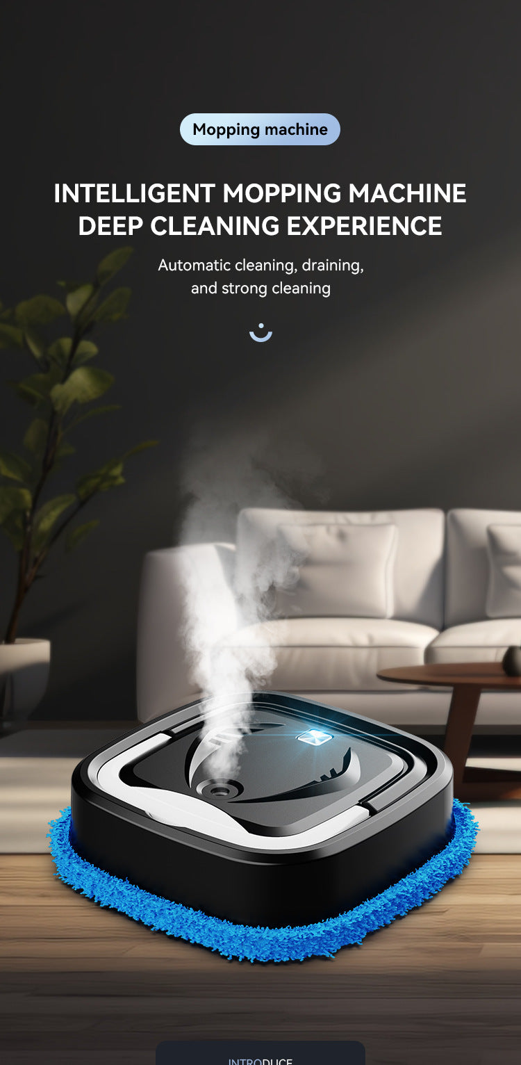 Black Smart Robotic Floor Mop with Humidifier Spray - Ultra-Slim Automatic Wet & Dry Floor Cleaner - Image 2