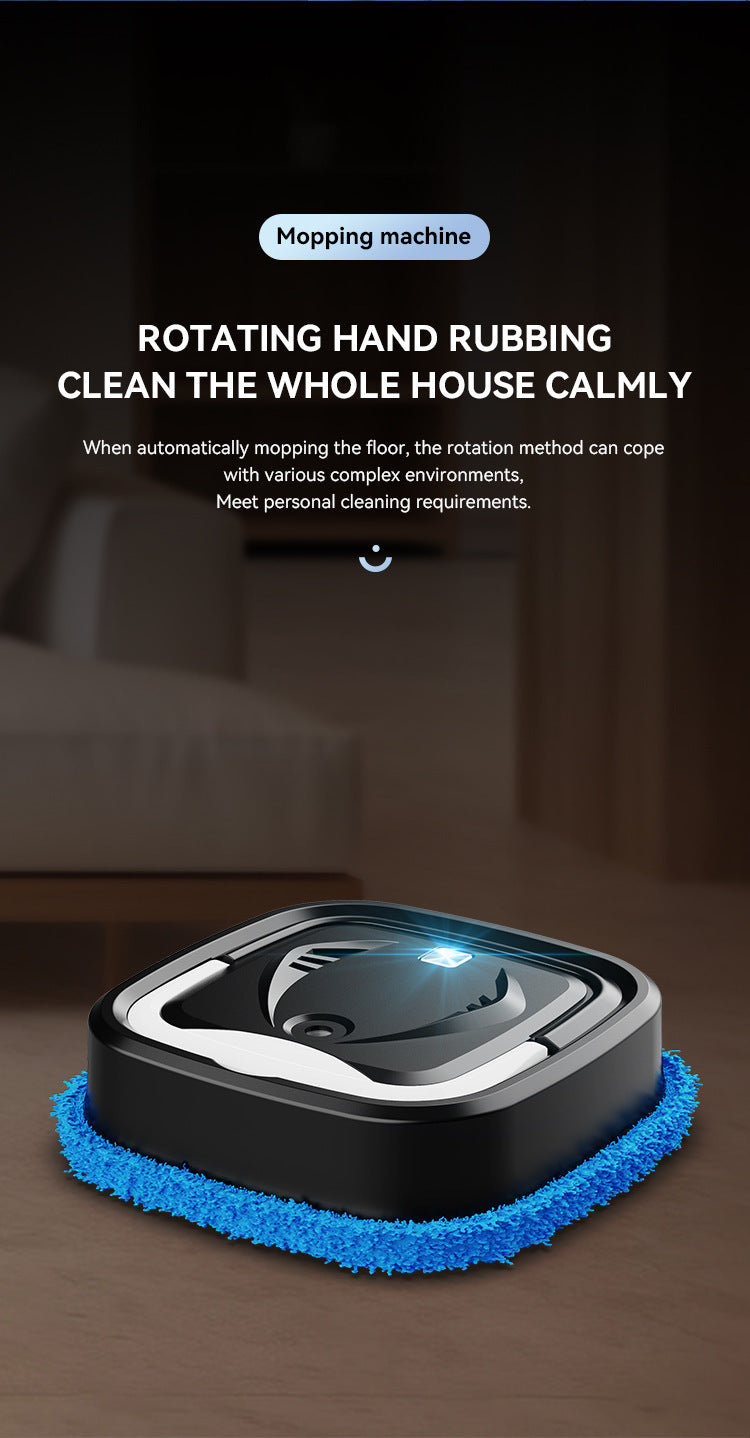 Black Smart Robotic Floor Mop with Humidifier Spray - Ultra-Slim Automatic Wet & Dry Floor Cleaner - Image 4