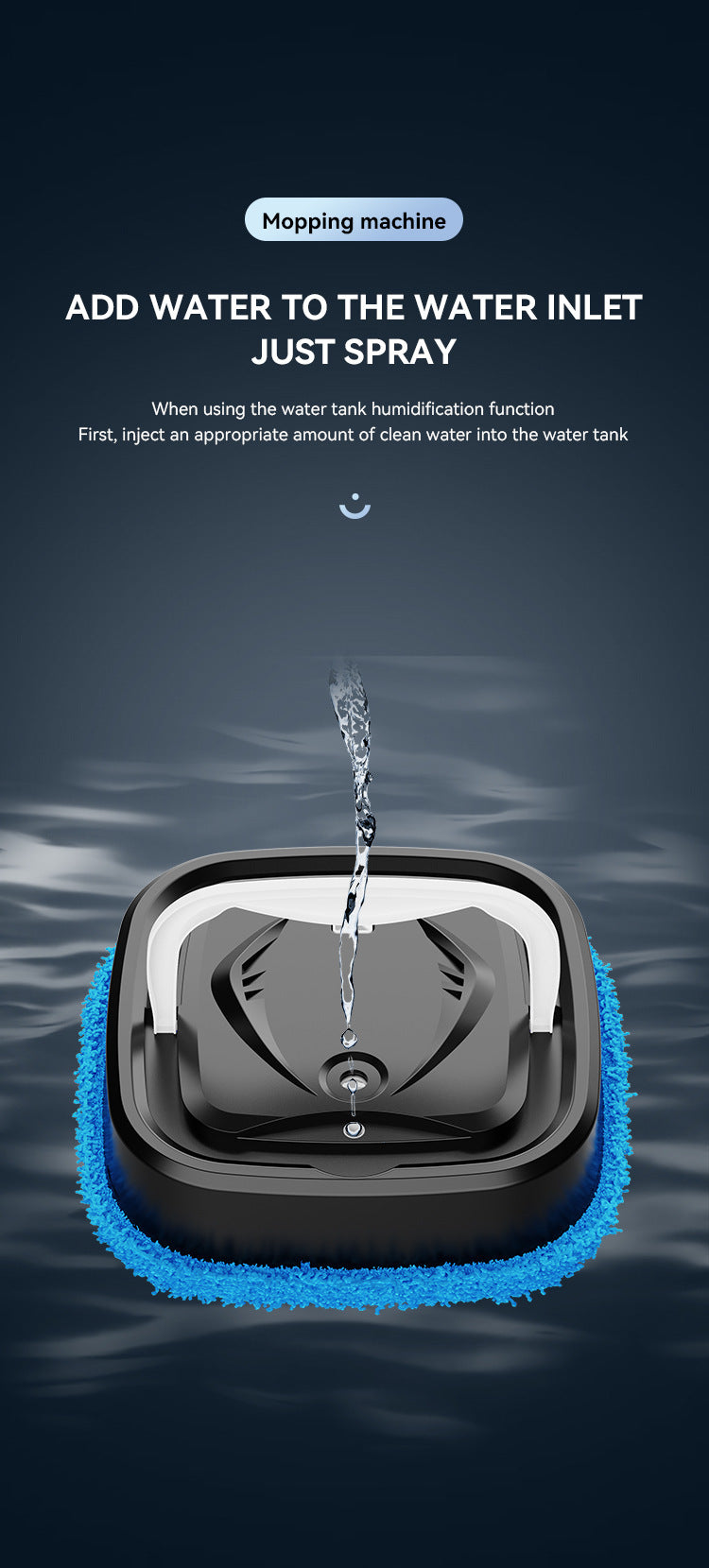 Black Smart Robotic Floor Mop with Humidifier Spray - Ultra-Slim Automatic Wet & Dry Floor Cleaner - Image 9