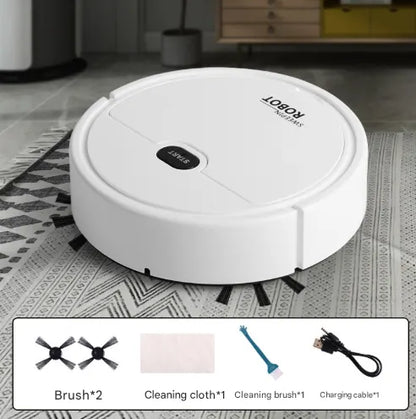 White 3-in-1 Smart Robot Vacuum Cleaner - Automatic Sweeping, Mopping & Suction for Hard Floors & Pet Hair