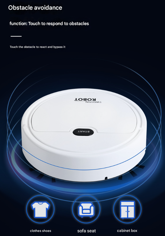 White 3-in-1 Smart Robot Vacuum Cleaner - Automatic Sweeping, Mopping & Suction for Hard Floors & Pet Hair - Image 3