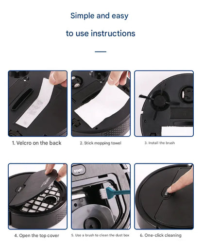 White 3-in-1 Smart Robot Vacuum Cleaner - Automatic Sweeping, Mopping & Suction for Hard Floors & Pet Hair - Image 7