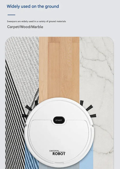 Black 3-in-1 Smart Robot Vacuum Cleaner - Automatic Sweeping, Mopping & Suction for Hard Floors & Pet Hair - Image 5