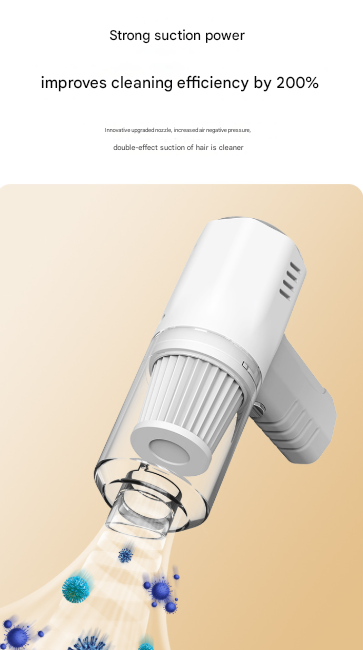 White 2-in-1 Cordless Handheld Vacuum and Air Blower - Portable & Lightweight Cleaner for Car, Home, and Pet Hair - Image 4