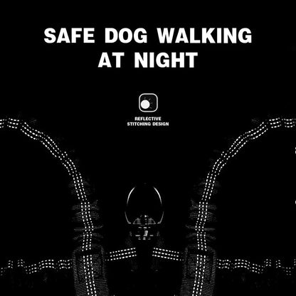 Red 3-in-1 Tangle-Free Dog Leash for 1-3 Dogs - Heavy Duty Bungee Coupler with Reflective Stitching & Padded Handle - Image 4