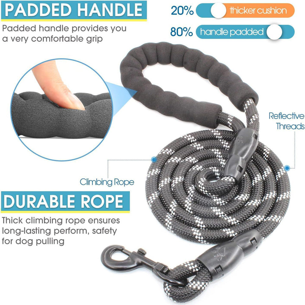Green 3-in-1 Tangle-Free Dog Leash for 1-3 Dogs - Heavy Duty Bungee Coupler with Reflective Stitching & Padded Handle - Image 7