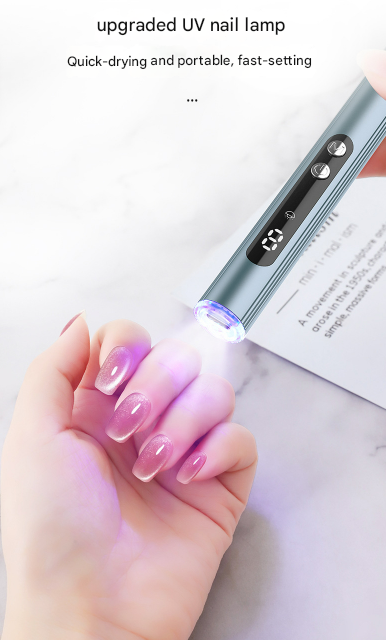 Blue Rechargeable Electric Nail Drill Pen with UV Curing Lamp - Professional All-in-One Manicure Pedicure Kit for Polishing & Gel Removal - Image 4