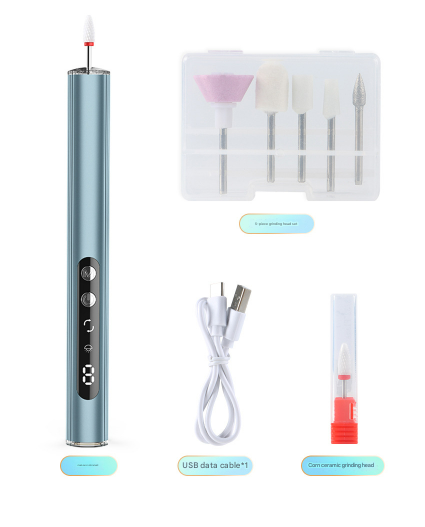 Pink Rechargeable Electric Nail Drill Pen with UV Curing Lamp - Professional All-in-One Manicure Pedicure Kit for Polishing & Gel Removal - Image 7