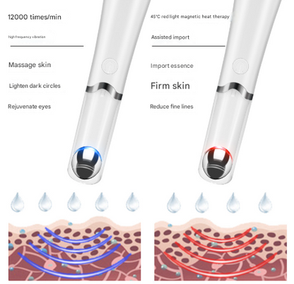 White Sonic Eye & Lip Massager with Red & Blue Light Therapy - Heated Vibrating Wand for Puffiness and Wrinkles - Image 6