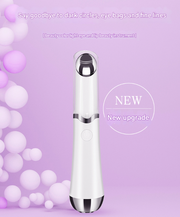 Pink Sonic Eye & Lip Massager with Red & Blue Light Therapy - Heated Vibrating Wand for Puffiness and Wrinkles - Image 2