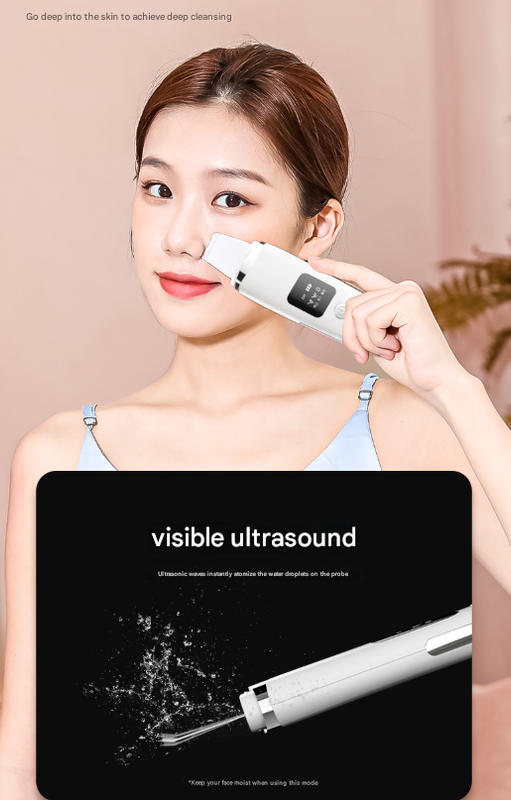 White Professional 4-in-1 Ultrasonic Skin Scrubber - Deep Pore Cleanser, Blackhead Remover & EMS Facial Lifting Tool - Image 5