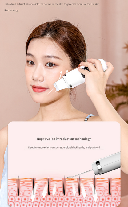 White Professional 4-in-1 Ultrasonic Skin Scrubber - Deep Pore Cleanser, Blackhead Remover & EMS Facial Lifting Tool - Image 7