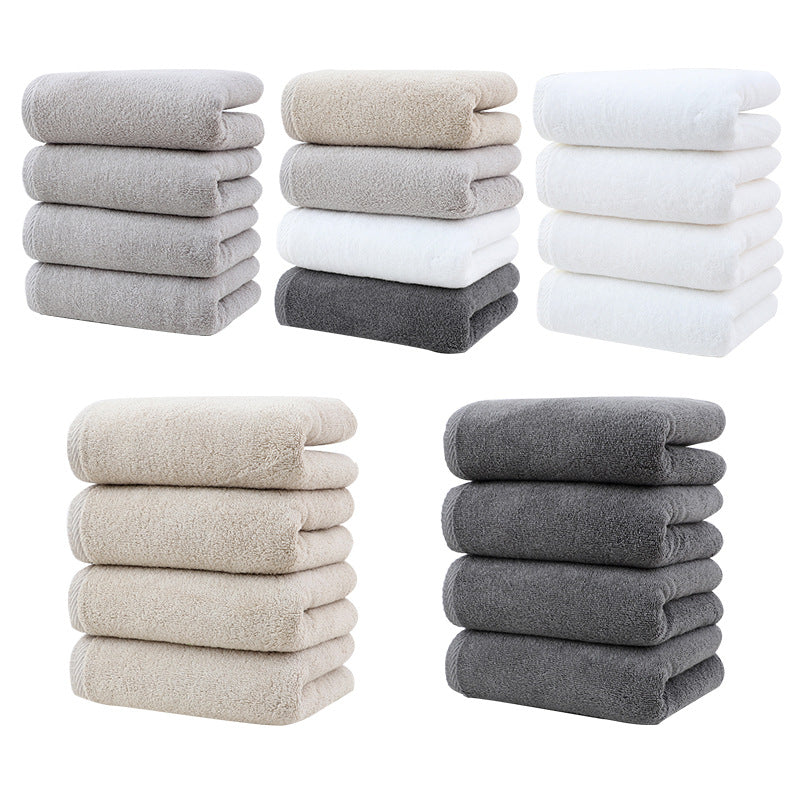 Light Grey Plush Cotton Hand Towel Set (4-Pack) - Ultra Soft, Absorbent & Quick-Drying Face Towels for Bathroom - Image 3
