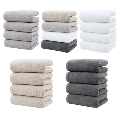 Khaki Plush Cotton Hand Towel Set (4-Pack) - Ultra Soft, Absorbent & Quick-Drying Face Towels for Bathroom - Image 3
