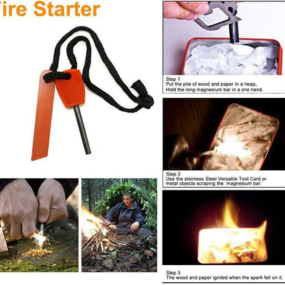 Black 8-in-1 Emergency Survival Kit - Compact Outdoor Gear for Camping, Hiking & Car - Image 3