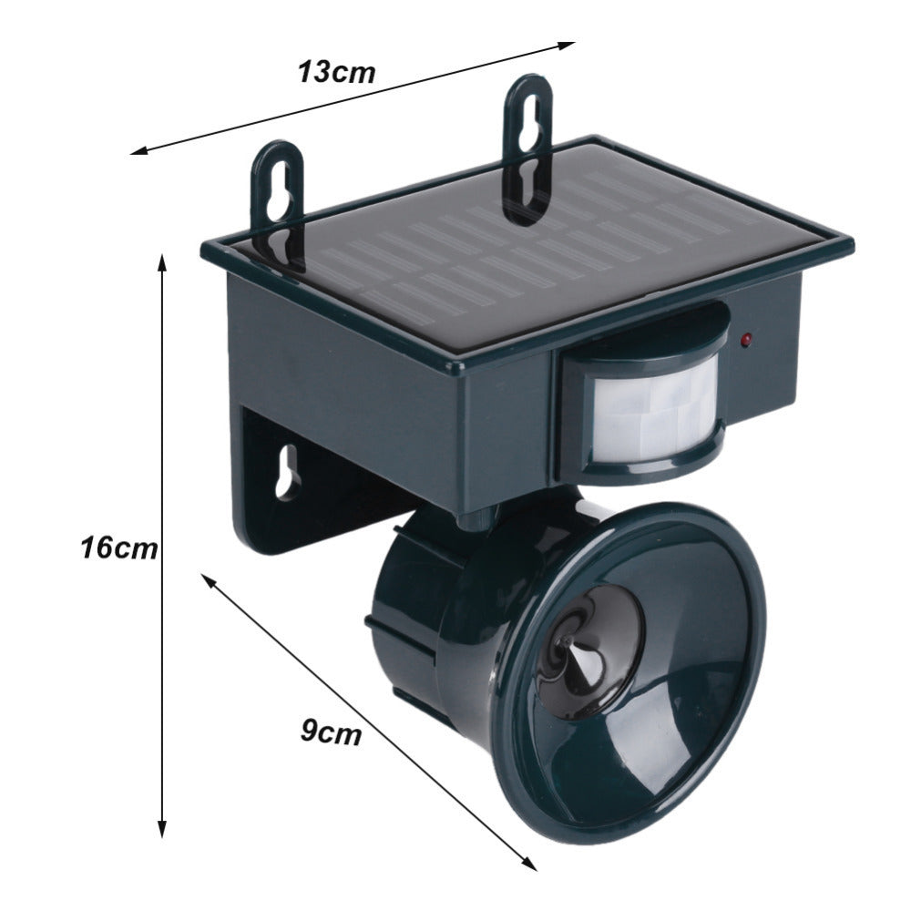 Dark Green Solar Powered Ultrasonic Animal Repeller - Motion Activated Outdoor Pest Deterrent for Garden - Image 3