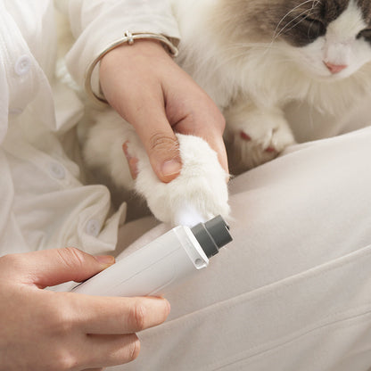 Grey Quiet Electric Pet Nail Grinder with LED Light - 2-Speed USB-C Rechargeable Trimmer for Dogs & Cats Grooming - Image 7