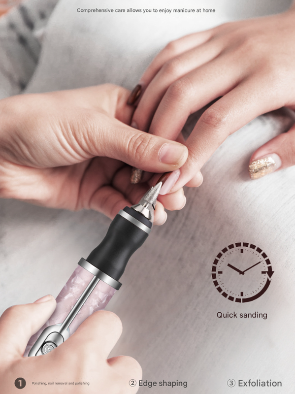 Pink Cordless Electric Nail Drill Pen - Professional Rechargeable Manicure & Pedicure Kit - Image 3