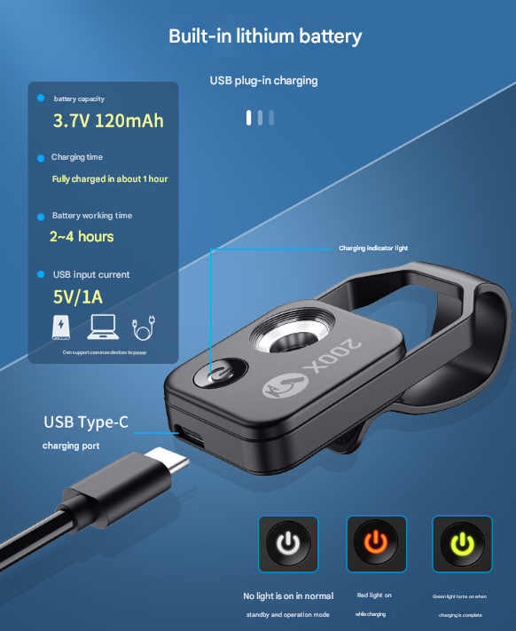 Black Portable 200X Clip-On Microscope Lens for Smartphone - HD Pocket Magnifier with CPL Filter and LED Light(excluding mobile phones) - Image 4