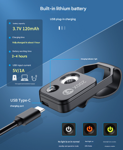 Black Portable 200X Clip-On Microscope Lens for Smartphone - HD Pocket Magnifier with CPL Filter and LED Light(excluding mobile phones) - Image 4
