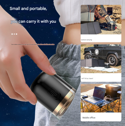 Black Portable Mini Electric Shaver for Men - USB Fast-Charge Travel Razor with Washable Head & Nose Trimmer Attachment - Image 3