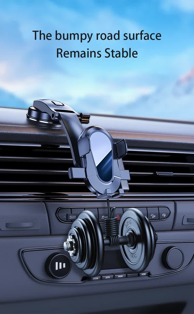 Black Universal Car Phone Mount Holder - 360° Rotation with Upgraded Suction Cup for Dashboard & Windscreen - Image 6