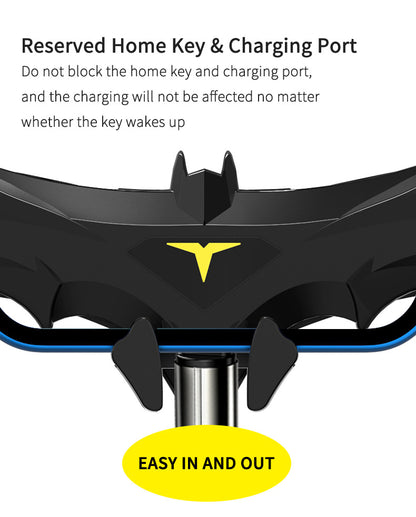 Black Creative Bat-Style Gravity Car Phone Mount - Secure Air Vent Holder with 360 Rotation - Image 5