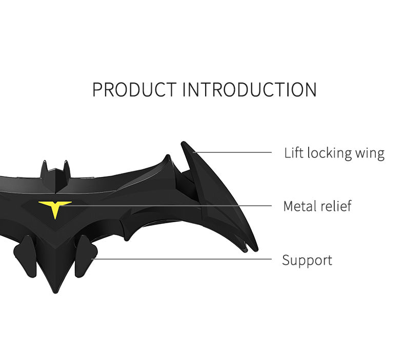 Black Creative Bat-Style Gravity Car Phone Mount - Secure Air Vent Holder with 360 Rotation - Image 9