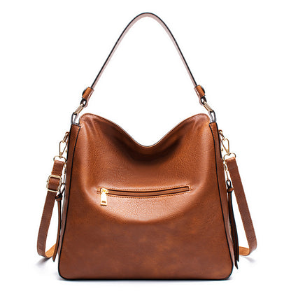 Coffee Womens Soft PU Leather Hobo Bag - Large Casual Tote Handbag with Adjustable Crossbody Strap - Image 3