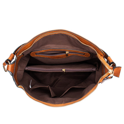 Coffee Womens Soft PU Leather Hobo Bag - Large Casual Tote Handbag with Adjustable Crossbody Strap - Image 5