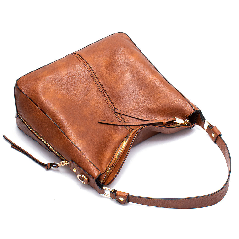 Blue Womens Soft PU Leather Hobo Bag - Large Casual Tote Handbag with Adjustable Crossbody Strap - Image 4