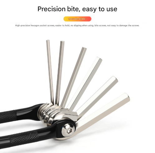 Black and Silver 16 in 1 Bicycle Repair Multi Tool - Compact Folding Bike Tool Kit with Chain Breaker for MTB Road Cycling - Image 2