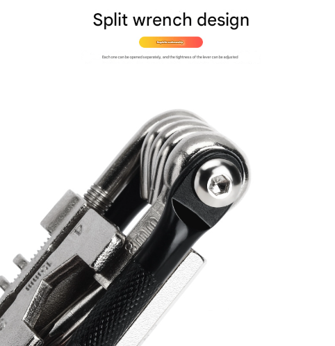 Black and Silver 16 in 1 Bicycle Repair Multi Tool - Compact Folding Bike Tool Kit with Chain Breaker for MTB Road Cycling - Image 4