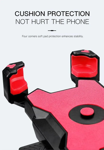 Red and Black Secure Grip Bike Phone Mount - Adjustable 360 Rotation Bicycle Handlebar Holder, Universal Cradle for MTB & Road Cycling - Image 5