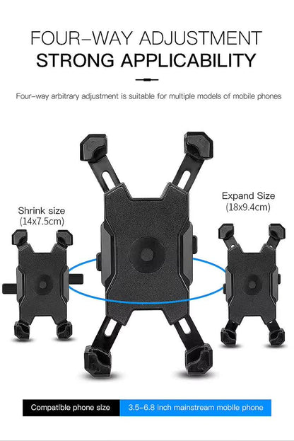 Red and Black Secure Grip Bike Phone Mount - Adjustable 360 Rotation Bicycle Handlebar Holder, Universal Cradle for MTB & Road Cycling - Image 8
