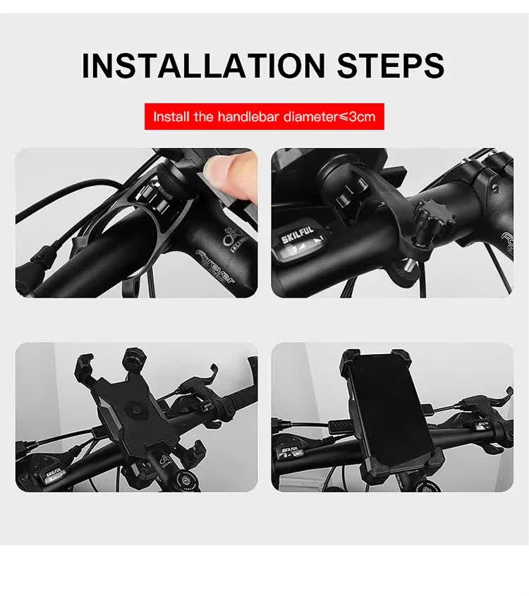 Red and Black Secure Grip Bike Phone Mount - Adjustable 360 Rotation Bicycle Handlebar Holder, Universal Cradle for MTB & Road Cycling - Image 9