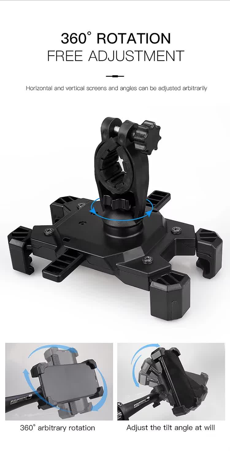 Blue and Black Secure Grip Bike Phone Mount - Adjustable 360 Rotation Bicycle Handlebar Holder, Universal Cradle for MTB & Road Cycling - Image 7