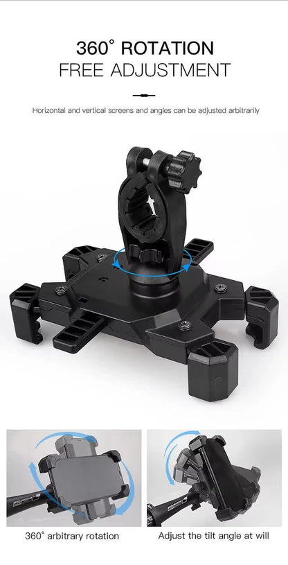 Blue and Black Secure Grip Bike Phone Mount - Adjustable 360 Rotation Bicycle Handlebar Holder, Universal Cradle for MTB & Road Cycling - Image 7