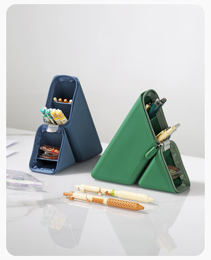 Purple Transforming Silicone Pencil Case - Stand-Up Pen Holder & Stationery Organizer - Image 7
