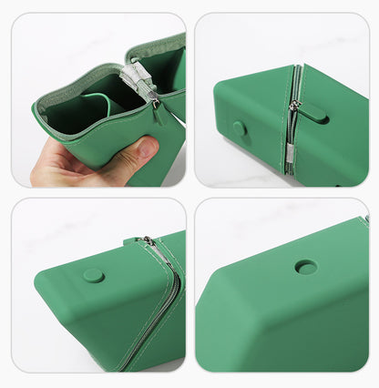 Grey Transforming Silicone Pencil Case - Stand-Up Pen Holder & Stationery Organizer - Image 5