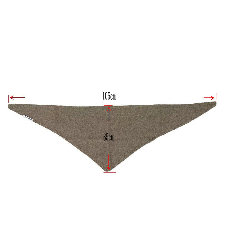 Grey Chic Wool Blend Knit Triangle Scarf - Versatile & Warm Fashion Accessory - 105 x 35cm - Image 2