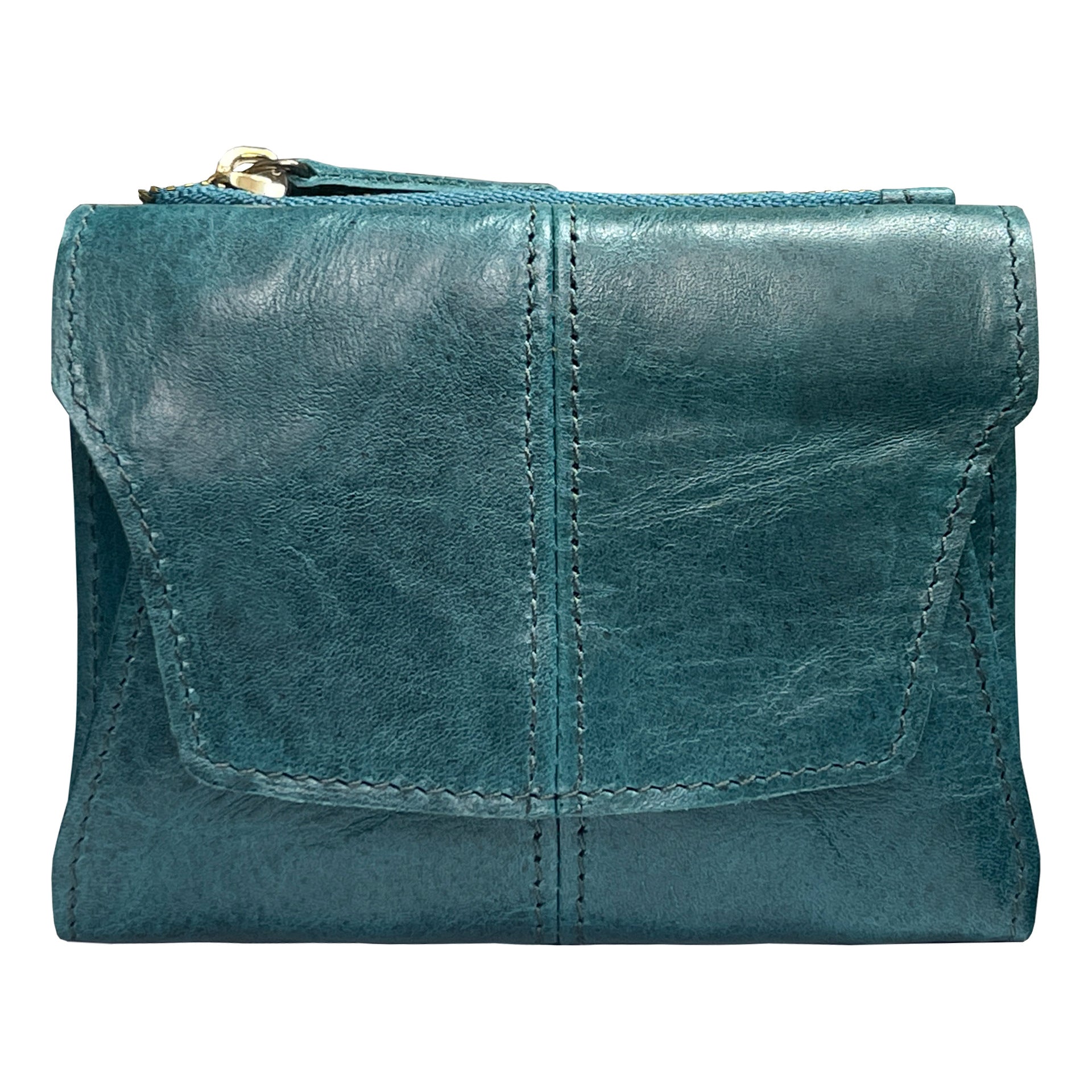 Blue Genuine Leather Women's Wallet -C Multifunctional Coin & Card Holder, Fashionable Card Box in Top-Grade Cowhide